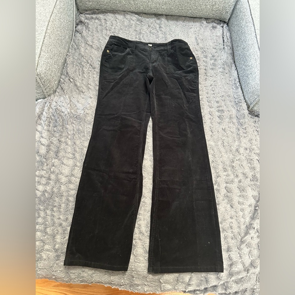Dkny Black Flare Wide Leg Corduroys